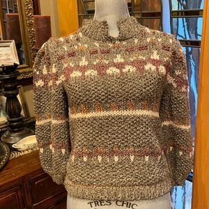 Vintage Lauren Hansen silk blend hand knit sweater. Size small.